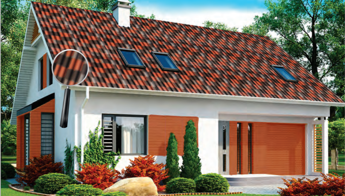 дом с черепицей Тимлит